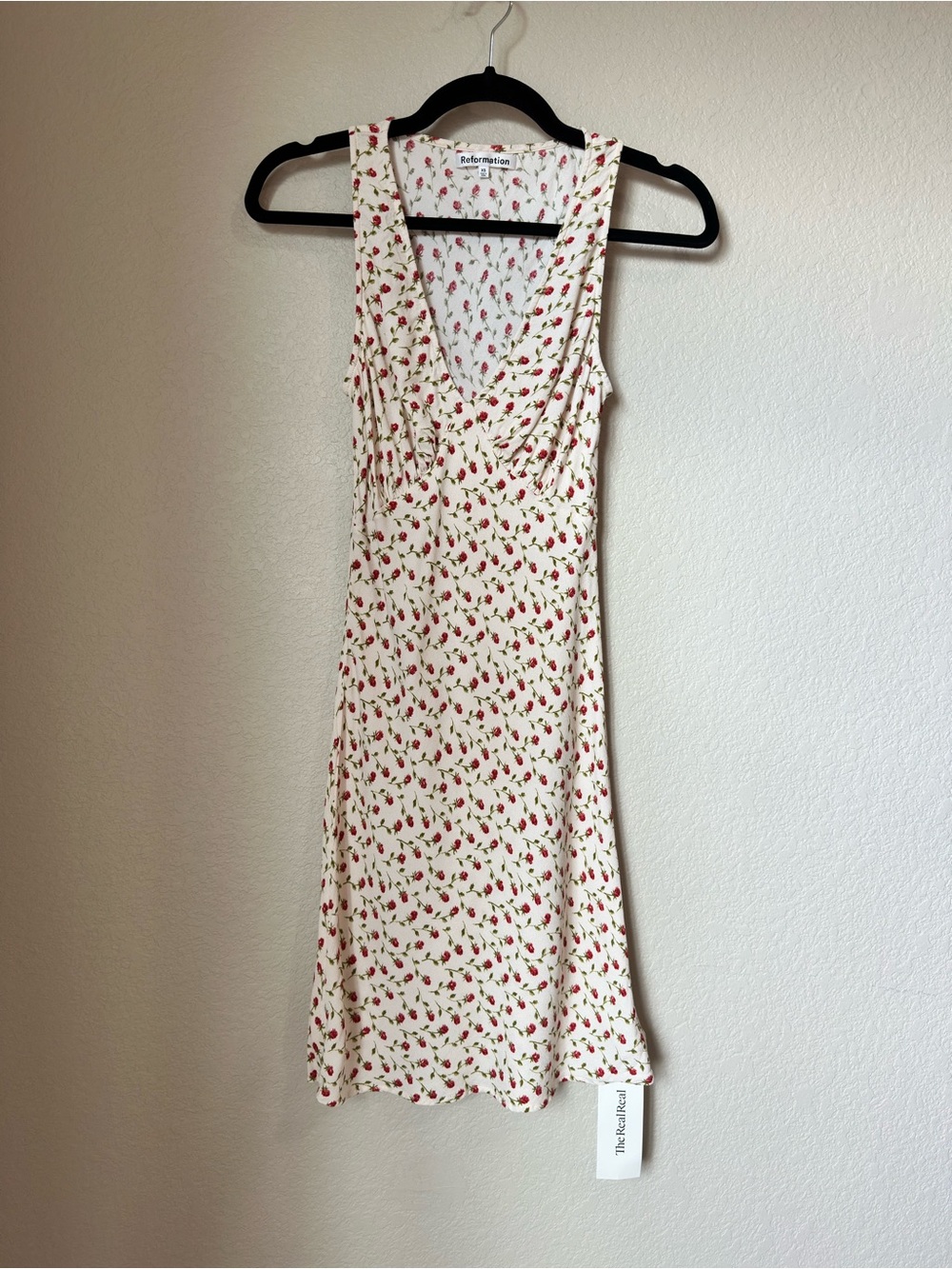 reformation calix madison floral sleeveless v-neck mini dress - Picture 3 of 8